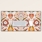  seamless pattern vase with decorative Damascus Desk Mat Gallery Image 1