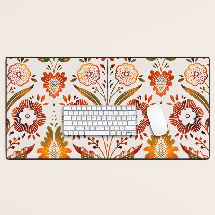  seamless pattern vase with decorative Damascus Desk Mat Gallery Image 1