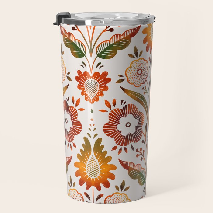  seamless pattern vase with decorative Damascus Travel Mug Gallery Image 3