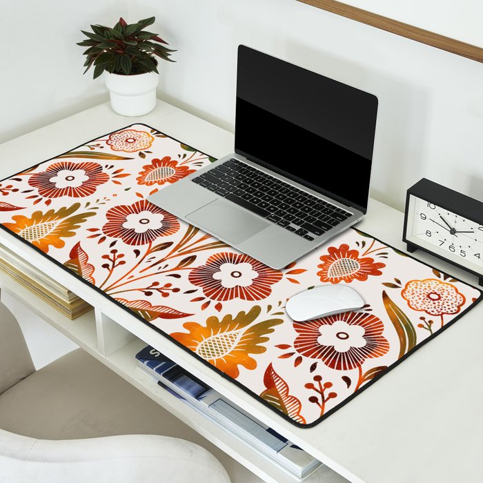  seamless pattern vase with decorative Damascus Desk Mat Gallery Image 2