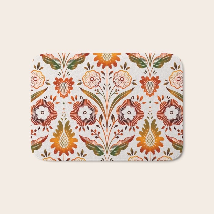  seamless pattern vase with decorative Damascus Bath Mat Gallery Image 1