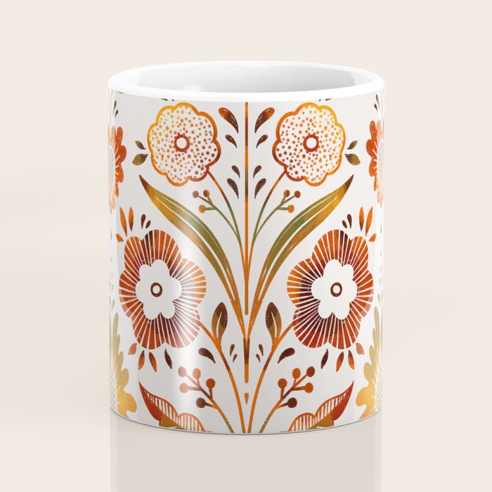  seamless pattern vase with decorative Damascus Coffee Mug Gallery Image 4