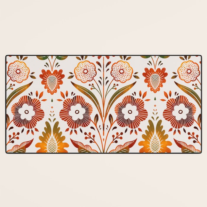  seamless pattern vase with decorative Damascus Desk Mat Gallery Image 3