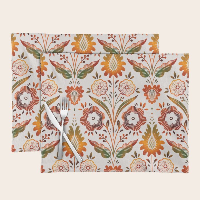  seamless pattern vase with decorative Damascus Placemat Gallery Image 1