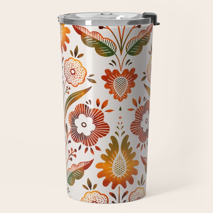  seamless pattern vase with decorative Damascus Travel Mug Gallery Image 2