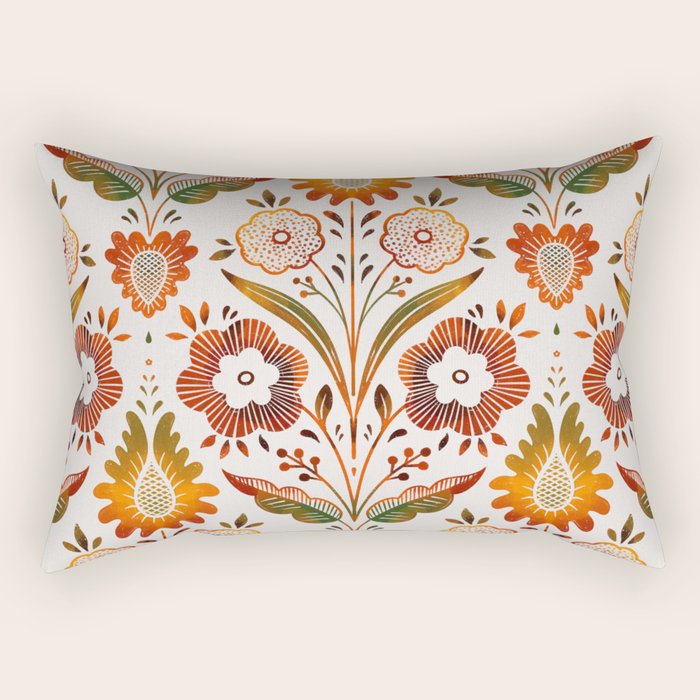  seamless pattern vase with decorative Damascus Rectangular Pillow Gallery Image 1