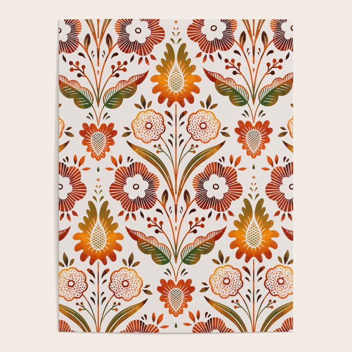  seamless pattern vase with decorative Damascus Poster Gallery Image 4