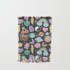 Fun retro cartoon doodle sticker pattern Wall Hanging Gallery Image 1