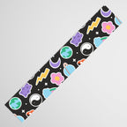 Fun retro cartoon doodle sticker pattern Table Runner Gallery Image 3