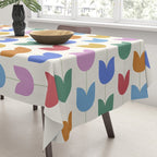 Spring Tulips IX Bright Rainbow Mid Century Flowers Tablecloth Gallery Image 3