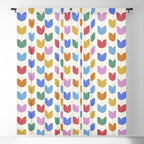 Spring Tulips IX Bright Rainbow Mid Century Flowers Window Curtain Gallery Image 5