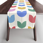 Spring Tulips IX Bright Rainbow Mid Century Flowers Table Runner Gallery Image 1