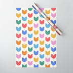 Spring Tulips IX Bright Rainbow Mid Century Flowers Wrapping Paper Gallery Image 1