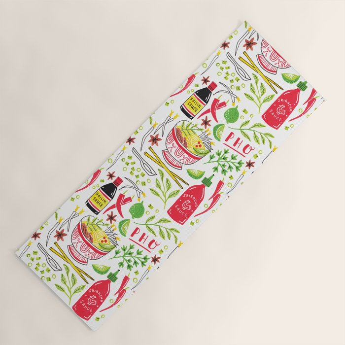 Vietnamese Pho Soup Sriracha Yoga Mat Gallery Image 1