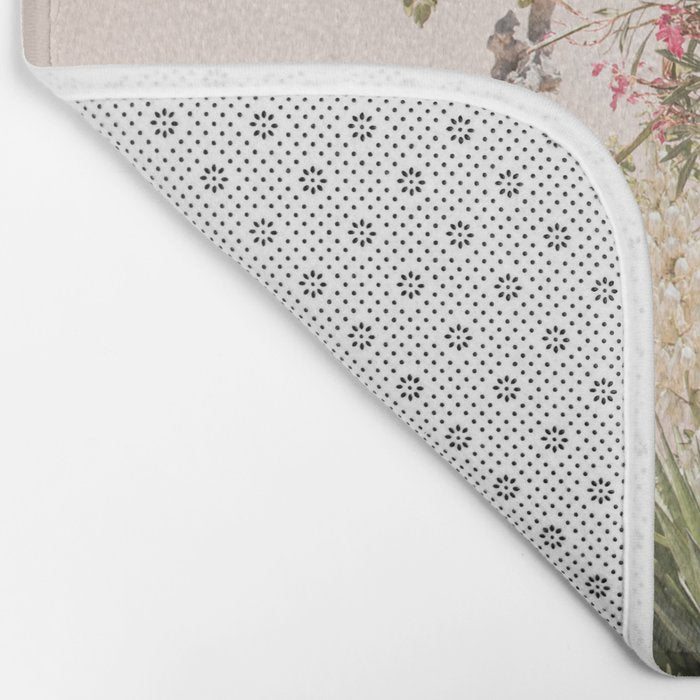 Greece Summer Scenery With Plants Photo | White Island Architecture Art Print | Europe Travel Photography Bath Mat Gallery Image 2