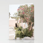 Greece Summer Scenery With Plants Photo | White Island Architecture Art Print | Europe Travel Photography Stationery Card Gallery Image 2