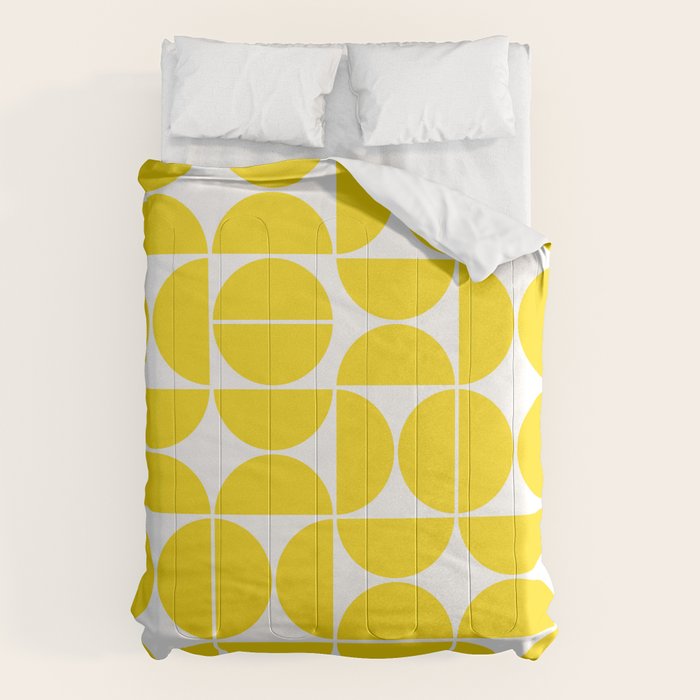 Mid Century Modern Geometric 04 Lemon Yellow Comforter Gallery Image 6