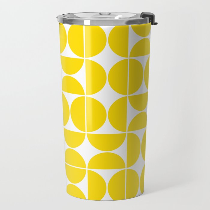 Mid Century Modern Geometric 04 Lemon Yellow Travel Mug Gallery Image 2