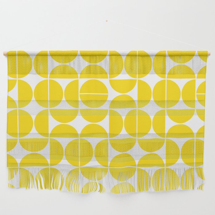 Mid Century Modern Geometric 04 Lemon Yellow Wall Hanging Gallery Image 1