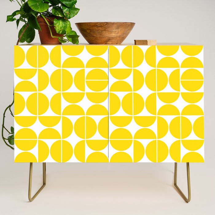 Mid Century Modern Geometric 04 Lemon Yellow Credenza Gallery Image 1