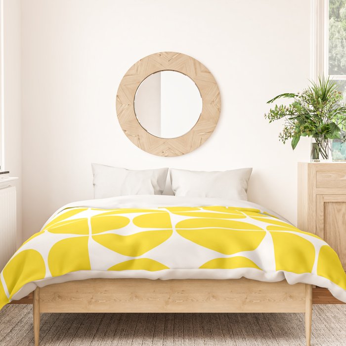 Mid Century Modern Geometric 04 Lemon Yellow Duvet Cover Gallery Image 3