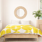 Mid Century Modern Geometric 04 Lemon Yellow Duvet Cover Gallery Image 3