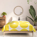 Mid Century Modern Geometric 04 Lemon Yellow Comforter Gallery Image 3