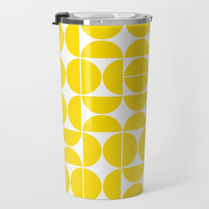Mid Century Modern Geometric 04 Lemon Yellow Travel Mug Gallery Image 3