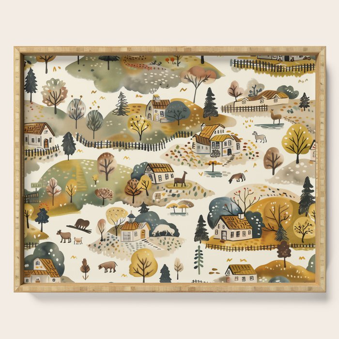 Cozy Heirloom Countryside Charm Serving Tray Gallery Image 1