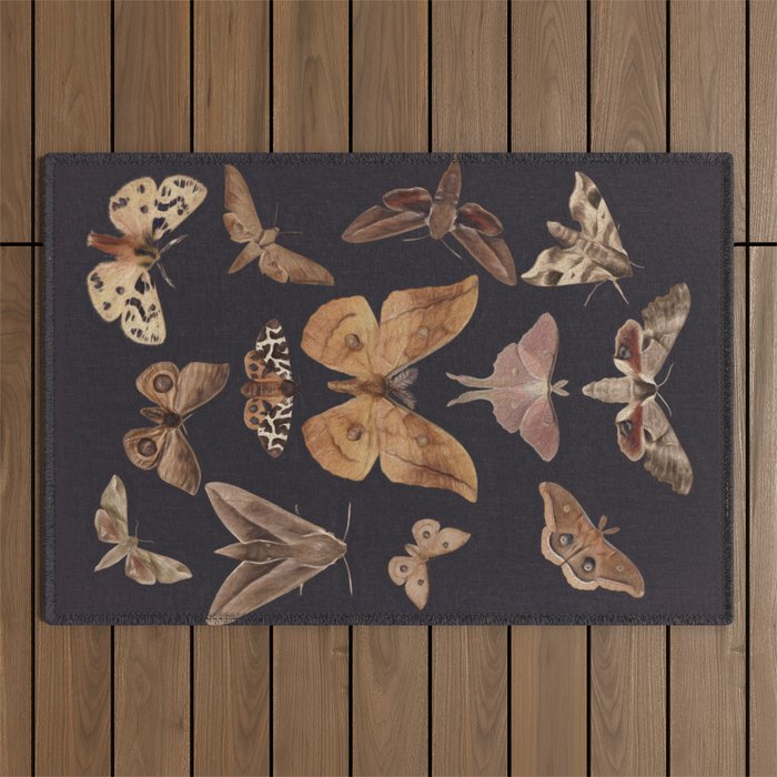 Night butterflies 2 Outdoor Rug Gallery Image 1