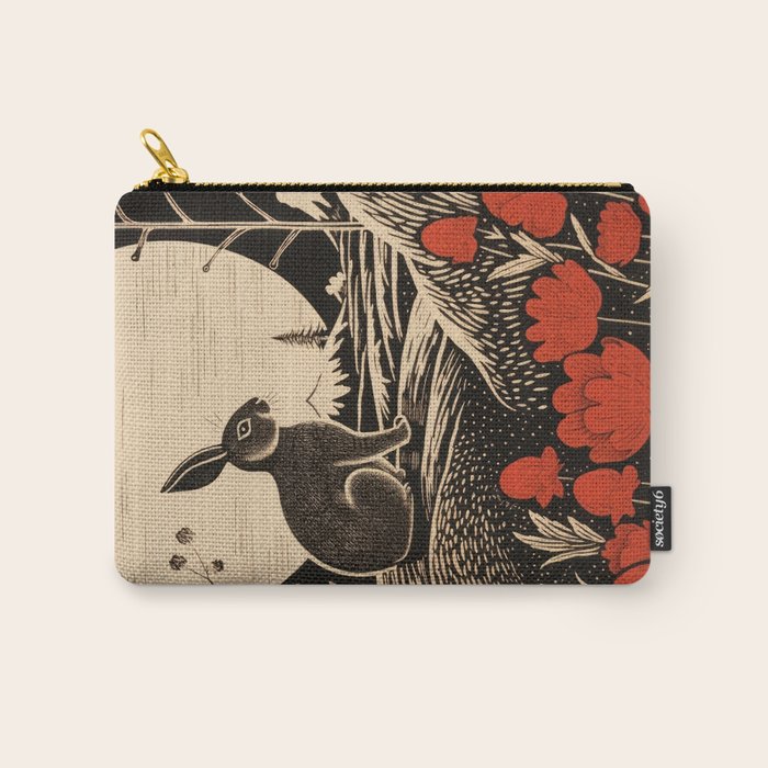 Red Tulip Moon Rise Bunny Carry All Pouch Gallery Image 1