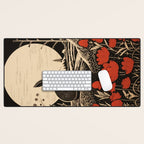 Red Tulip Moon Rise Bunny Desk Mat Gallery Image 1