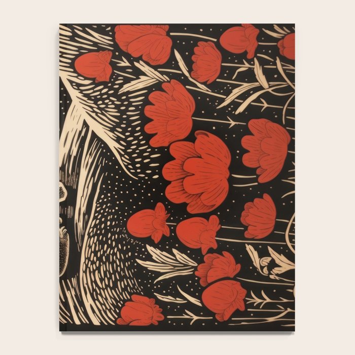 Red Tulip Moon Rise Bunny Notebook Gallery Image 4