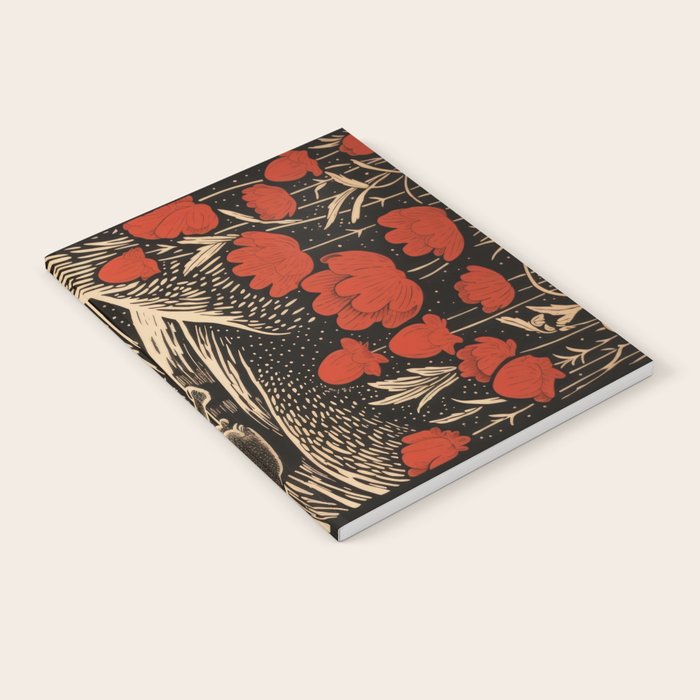 Red Tulip Moon Rise Bunny Notebook Gallery Image 1