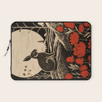 Red Tulip Moon Rise Bunny Laptop Sleeve Gallery Image 1