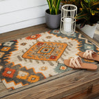 Southwestern Rustic Bohemian Design Outdoor Rug Gallery Image 2