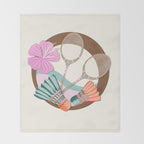 Tropical Badminton badge - pink, orange and teal Throw Blanket Gallery Image 2