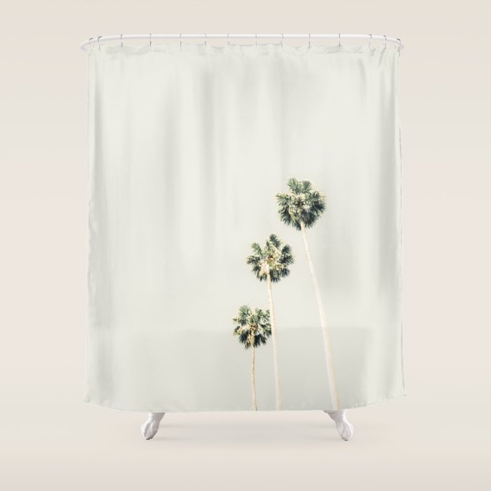 Palm Trees - Minimalist Palm Springs California Travel Photography Shower Curtain Gallery Image 1