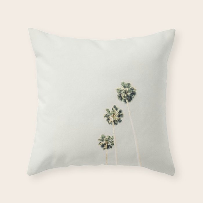 Palm Trees - Minimalist Palm Springs California Travel Photography Throw Pillow Gallery Image 1