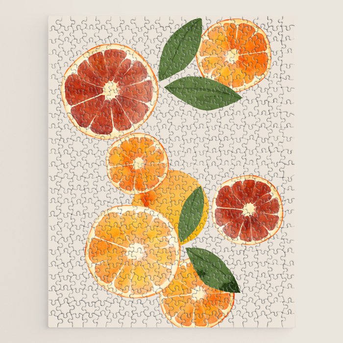 sliced oranges spring watercolor Jigsaw Puzzle Gallery Image 1