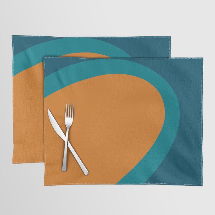 Moderna Bold - Minimalist Abstract Pattern in Teal, Blue, and Orange Placemat Gallery Image 1