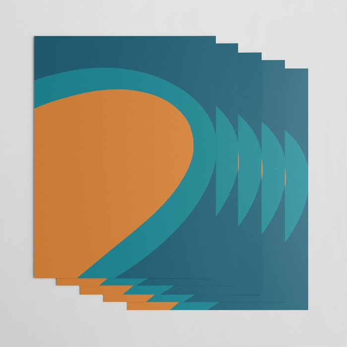 Moderna Bold - Minimalist Abstract Pattern in Teal, Blue, and Orange Wrapping Paper Gallery Image 3