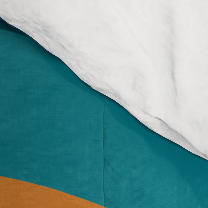 Moderna Bold - Minimalist Abstract Pattern in Teal, Blue, and Orange Comforter Gallery Image 4