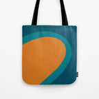 Moderna Bold - Minimalist Abstract Pattern in Teal, Blue, and Orange Tote Bag Gallery Image 1