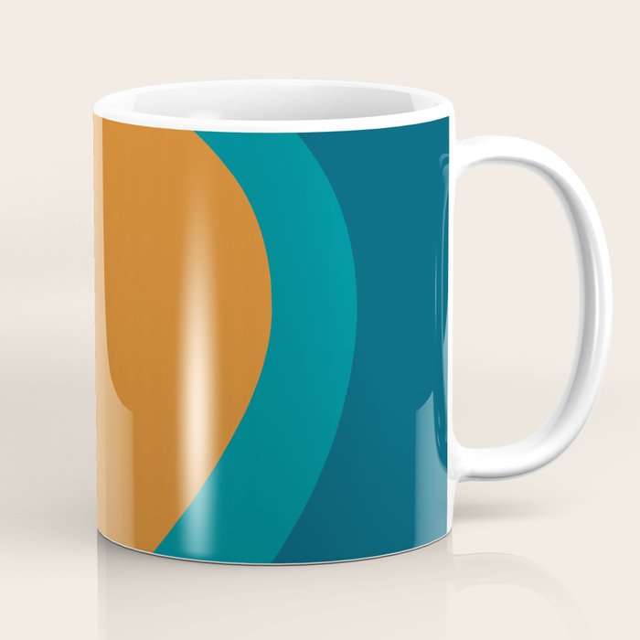 Moderna Bold - Minimalist Abstract Pattern in Teal, Blue, and Orange Coffee Mug Gallery Image 1