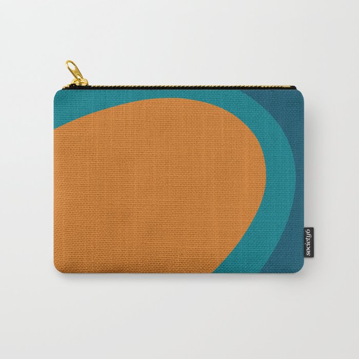 Moderna Bold - Minimalist Abstract Pattern in Teal, Blue, and Orange Carry All Pouch Gallery Image 1