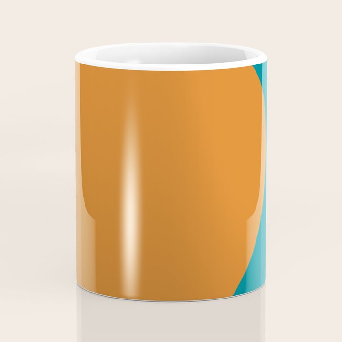 Moderna Bold - Minimalist Abstract Pattern in Teal, Blue, and Orange Coffee Mug Gallery Image 4