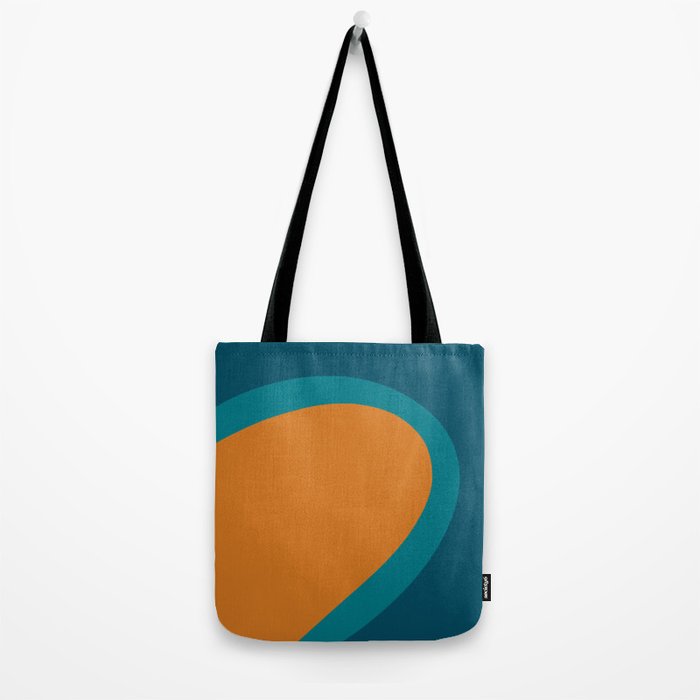 Moderna Bold - Minimalist Abstract Pattern in Teal, Blue, and Orange Tote Bag Gallery Image 2