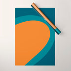 Moderna Bold - Minimalist Abstract Pattern in Teal, Blue, and Orange Wrapping Paper Gallery Image 1
