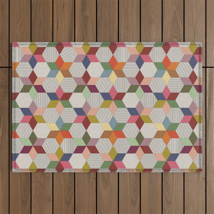 Colorblock Star Outdoor Rug Gallery Image 1